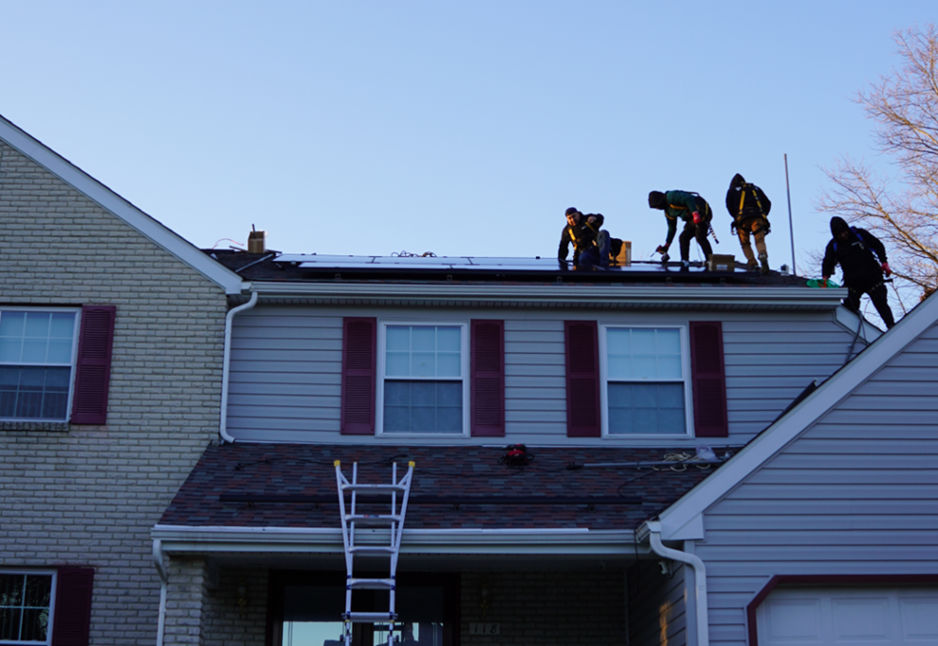 Sunwise Energy professional solar installation in progress.