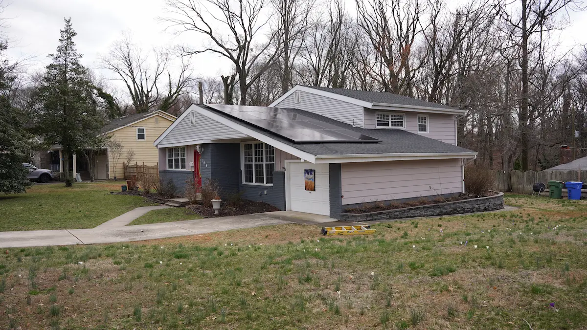Solar panel installation on a Voorhees, New Jersey suburban home