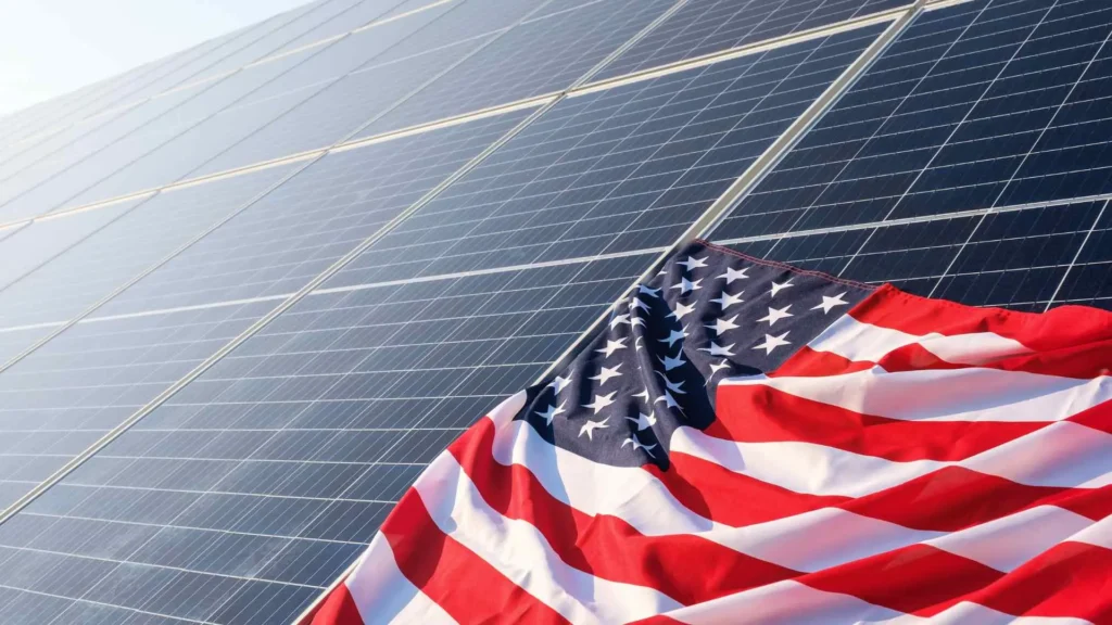 solar panels with american flag in front big beautiful bill tax credit
