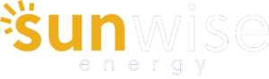 Sunwise Energy logo with sun icon