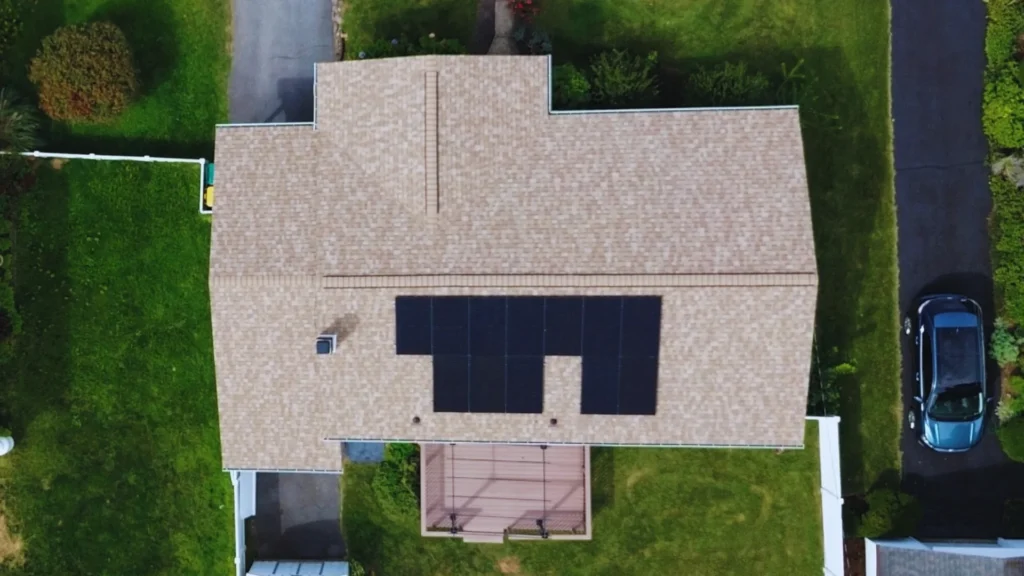 how to know if your roof is ready drone shot of house with solar and new roof
