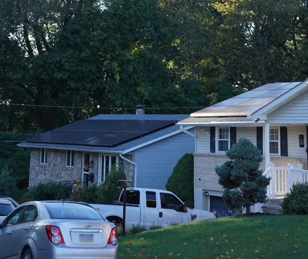 Solar panel installation on a residential home in Lehigh County, PA.
