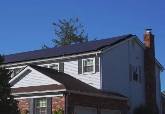 House with solar panels on roof