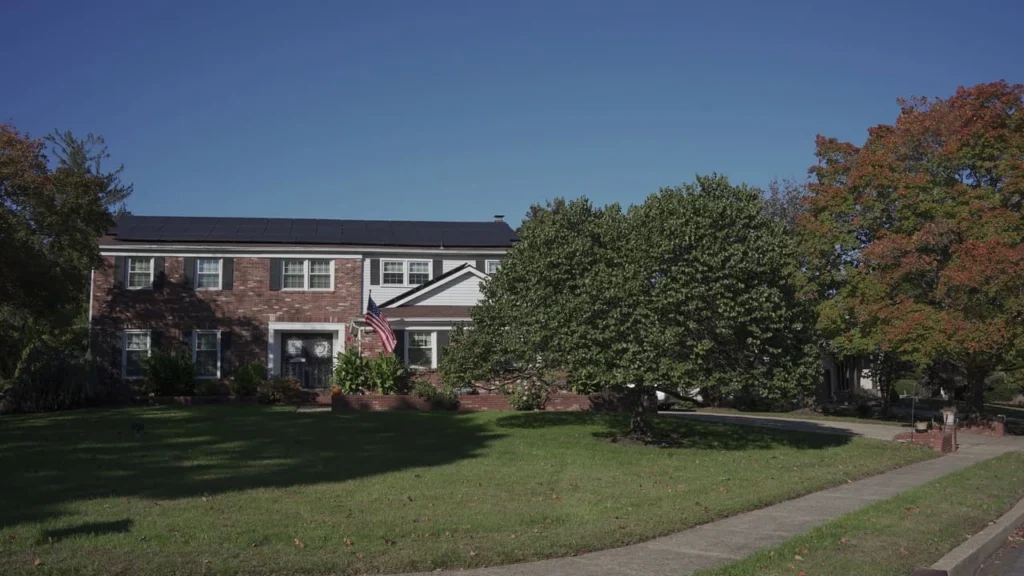 House with solar panels and lawn in NJ